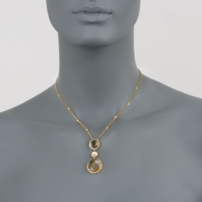 .65 ct. t.w. Diamond and 11.00 ct. t.w. Citrine Pendant Necklace in 14kt Yellow Gold. 16" &mdash; Alt Image 2