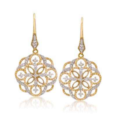 .60 ct. t.w. Diamond Drop Earrings in 14kt Yellow Gold &mdash; Alt Image 1