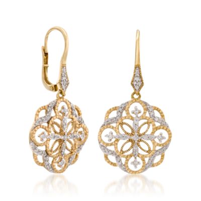 .60 ct. t.w. Diamond Drop Earrings in 14kt Yellow Gold &mdash; Alt Image 3