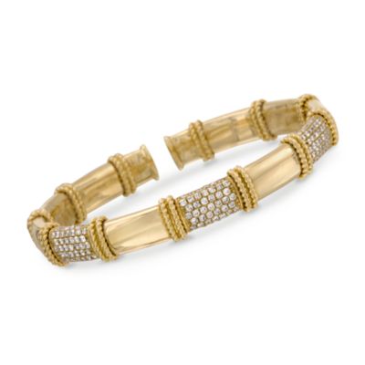1.70 ct. t.w. Diamond Cuff Bracelet in 18kt Yellow Gold. 7" &mdash; Alt Image 1