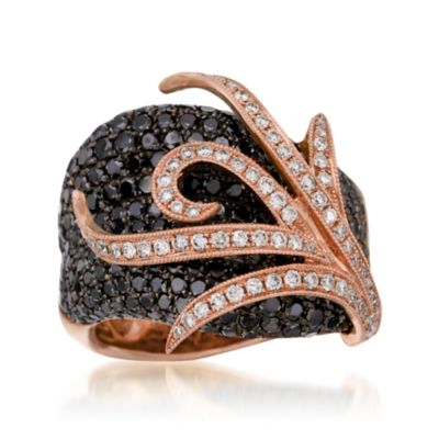 3.65 ct. t.w. Black and White Diamond Ring in Rose Gold. Size 7 &mdash; Alt Image 1
