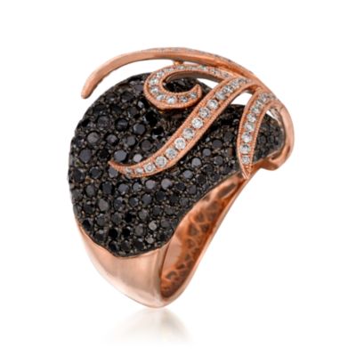 3.65 ct. t.w. Black and White Diamond Ring in Rose Gold. Size 7 &mdash; Alt Image 3