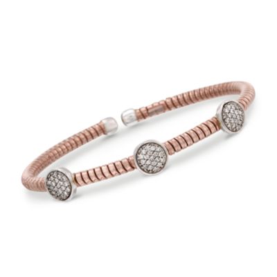 .55 ct. t.w. Diamond Station Bracelet in Two-Tone. 7" &mdash; Alt Image 1