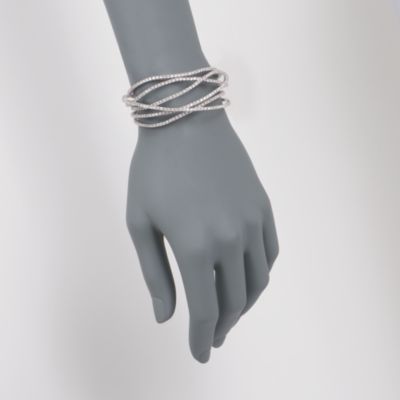 7.65 ct. t.w. Diamond Criss-Cross Bracelet in 18kt White Gold. 7" &mdash; Alt Image 2