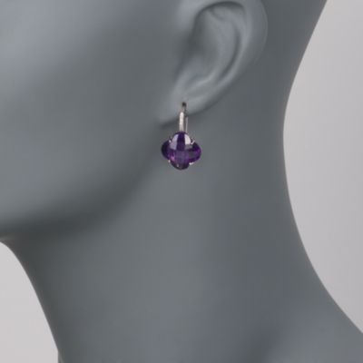 16.00 ct. t.w. Amethyst Earrings With Diamonds in 14kt White Gold &mdash; Alt Image 2