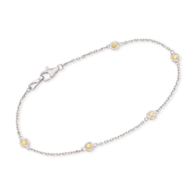 .40 ct.t.w. Yellow Sapphire Bracelet in 14kt White Gold &mdash; Alt Image 1