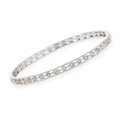 .41 ct. t.w. CZ Openwork Bangle In Sterling Silver &mdash; Alt Image 1