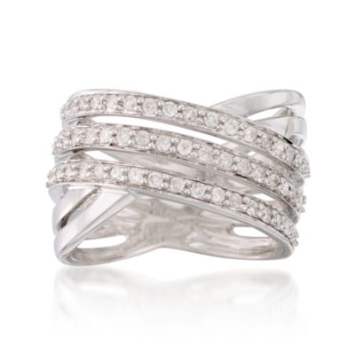 .61 ct. t.w. Diamond Crisscross Ring in 14kt White Gold &mdash; Alt Image 1