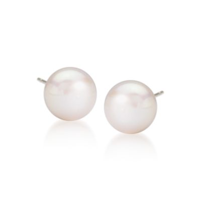 6-7mm Cultured Pearl Necklace and Earrings Set in Sterling Silver. 18" &mdash; Alt Image 3
