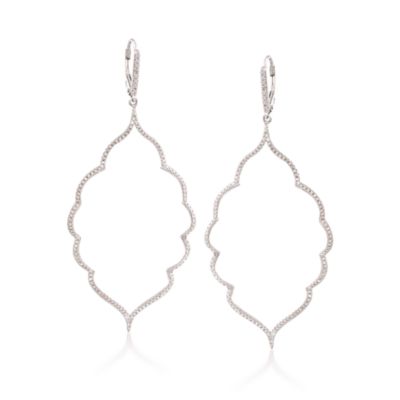.12 ct. t.w. Diamond Arabesque Earrings In Sterling Silver &mdash; Alt Image 1