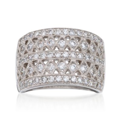 1.15 ct. t.w. CZ Wide-Band Ring in Sterling Silver &mdash; Alt Image 1