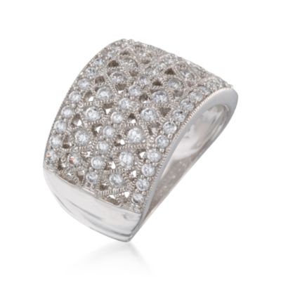 1.15 ct. t.w. CZ Wide-Band Ring in Sterling Silver &mdash; Alt Image 3