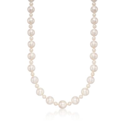 Pearl Station Necklace in 14kt Yellow Gold &mdash; Alt Image 1