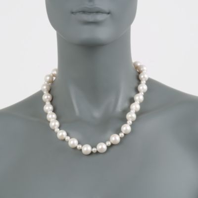 Pearl Station Necklace in 14kt Yellow Gold &mdash; Alt Image 3