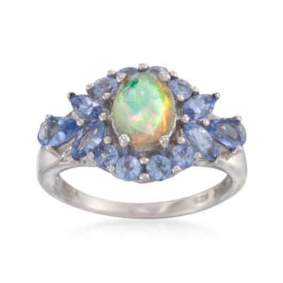 1.00 ct. t.w. Tanzanite and Opal Ring in Sterling Silver &mdash; Alt Image 1