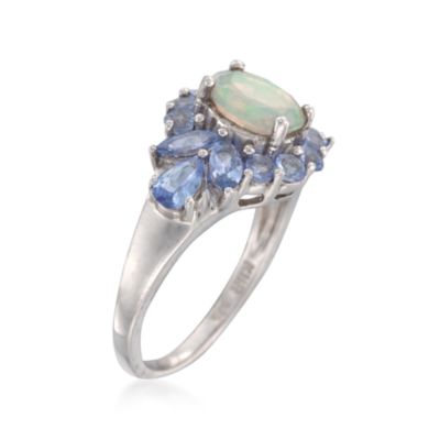 1.00 ct. t.w. Tanzanite and Opal Ring in Sterling Silver &mdash; Alt Image 3