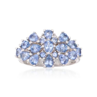 1.40 ct. t.w. Tanzanite Cluster Ring With Diamonds in Sterling Silver &mdash; Alt Image 1