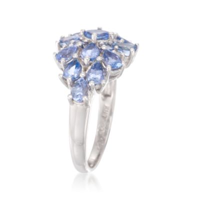1.40 ct. t.w. Tanzanite Cluster Ring With Diamonds in Sterling Silver &mdash; Alt Image 3