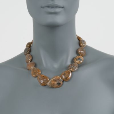 520.00 ct. t.w. Rutilated Quartz Nugget Necklace in 14kt Yellow Gold &mdash; Alt Image 3
