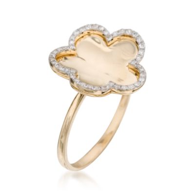 .15 ct. t.w. Diamond Clover Ring in 14kt Yellow Gold. Size 7 &mdash; Alt Image 3