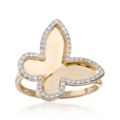 .20 ct. t.w. Diamond Butterfly Ring in 14kt Yellow Gold &mdash; Alt Image 1