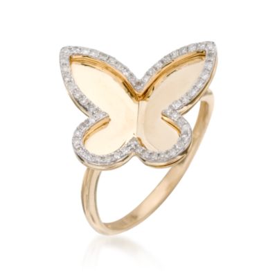 .20 ct. t.w. Diamond Butterfly Ring in 14kt Yellow Gold &mdash; Alt Image 3