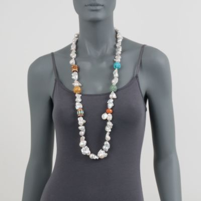 Baroque Pearl Multicolored Necklace &mdash; Alt Image 2