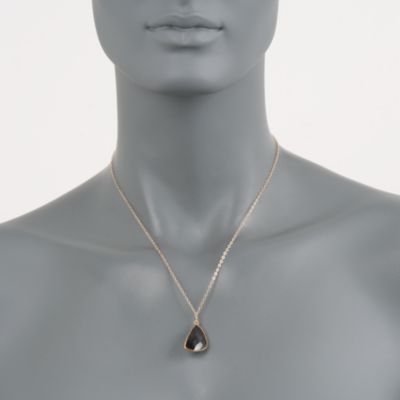 Black Spinel Drop Necklace in 14kt Yellow Gold and 18kt Over Sterling &mdash; Alt Image 3