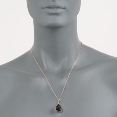 Black Spinel Drop Necklace in 14kt Yellow Gold and 18kt Over Sterling &mdash; Alt Image 4