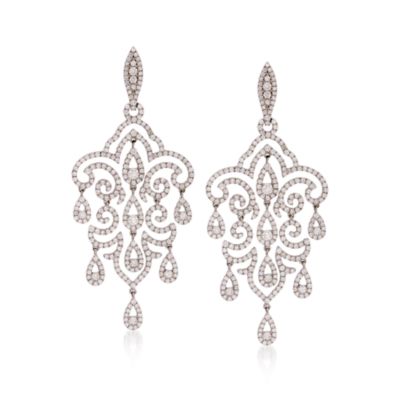 4.56 ct. t.w. Chandelier Diamond Earrings in 18kt White Gold &mdash; Alt Image 1