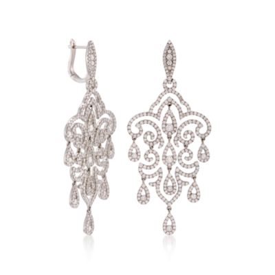 4.56 ct. t.w. Chandelier Diamond Earrings in 18kt White Gold &mdash; Alt Image 3