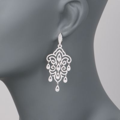 4.56 ct. t.w. Chandelier Diamond Earrings in 18kt White Gold &mdash; Alt Image 2