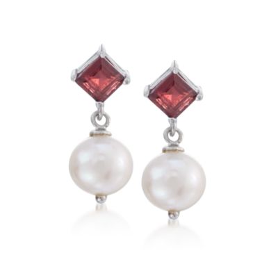 5-Pair Set of 7.80 ct. t.w. Multi-Gem and Pearl Drop Earrings in Sterling Silver &mdash; Alt Image 4