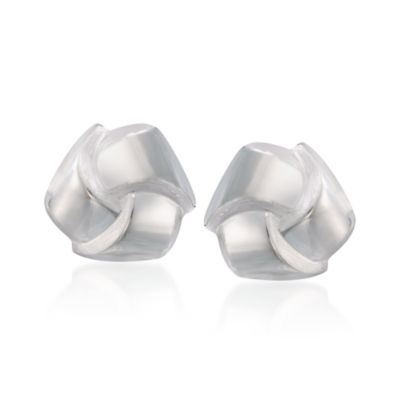 Sterling Silver Knot Earrings &mdash; Alt Image 1