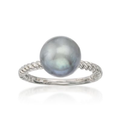 10-11mm Grey Cultured Pearl Ring in Sterling Silver &mdash; Alt Image 1