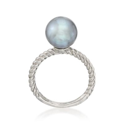 10-11mm Grey Cultured Pearl Ring in Sterling Silver &mdash; Alt Image 4