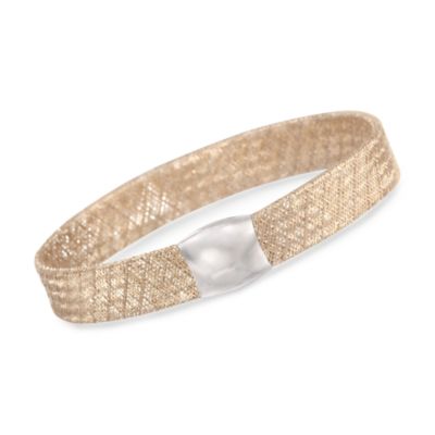 Italian Two-Tone Mesh Bangle. 8" &mdash; Alt Image 1