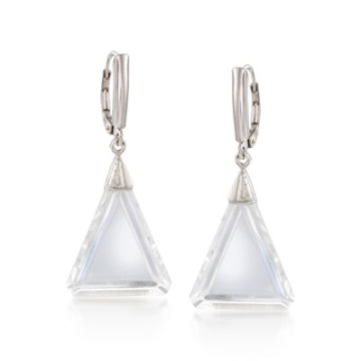 Triangular Rock Crystal Earrings In Sterling Silver &mdash; Alt Image 1
