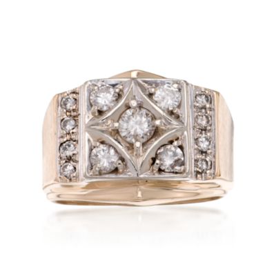 C.1970 Vintage 1.00 ct. t.w. Diamond Ring in 14kt Yellow Gold. Size 7.75 &mdash; Alt Image 1