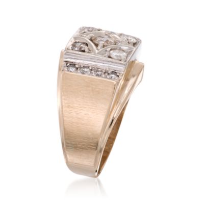 C.1970 Vintage 1.00 ct. t.w. Diamond Ring in 14kt Yellow Gold. Size 7.75 &mdash; Alt Image 2