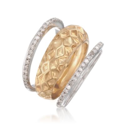 Set of 3 Rings With .75 ct. t.w. Diamonds in Two-Tone &mdash; Alt Image 3