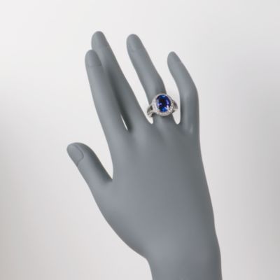 5.11 Carat Tanzanite and .55 ct. t.w. Diamond Cocktail Ring in 14kt White Gold &mdash; Alt Image 2