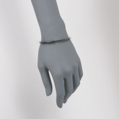 1.00 ct. t.w. Black Diamond Bangle in Sterling Silver. 7" &mdash; Alt Image 2