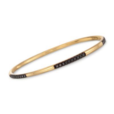 1.00 ct. t.w. Black Diamond Bangles in 18kt Over Sterling. 7" &mdash; Alt Image 1