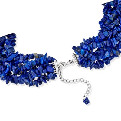 Lapis Torsade Necklace in Sterling Silver. 18" &mdash; Alt Image 3