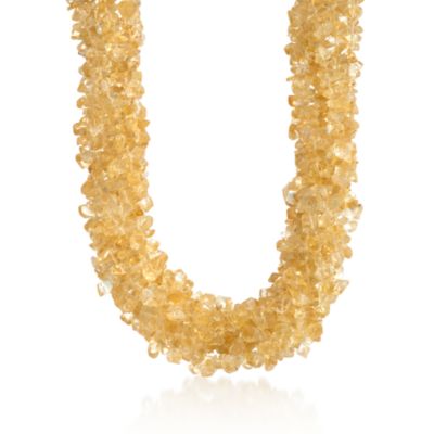 Citrine Torsade Necklace in Sterling Silver. 18" &mdash; Alt Image 1