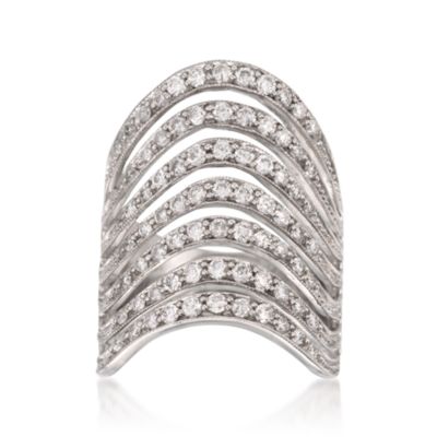 1.15 ct. t.w. Diamond Wave Ring in 14kt White Gold &mdash; Alt Image 1