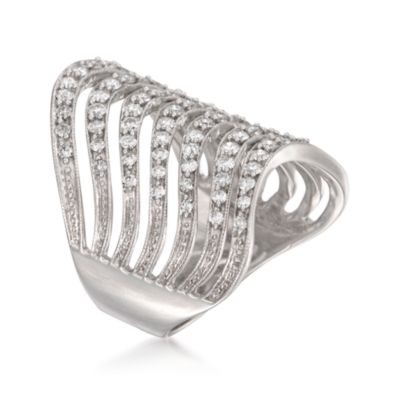 1.15 ct. t.w. Diamond Wave Ring in 14kt White Gold &mdash; Alt Image 3