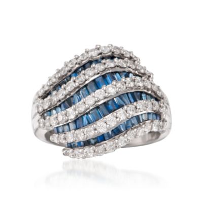 1.60 ct. t.w. Sapphire and 1.15 ct. t.w. Diamond Ring in 14kt White Gold &mdash; Alt Image 1