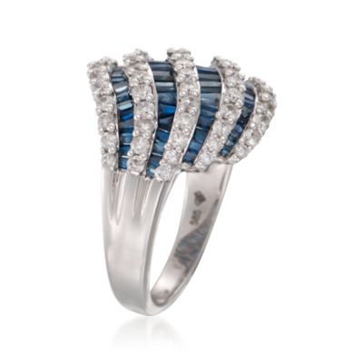 1.60 ct. t.w. Sapphire and 1.15 ct. t.w. Diamond Ring in 14kt White Gold &mdash; Alt Image 3